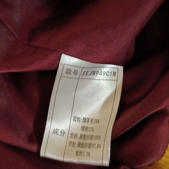 E Land maroon/white British Britgirl varsity club letterman preppy jacket size L - Picture 7 of 8